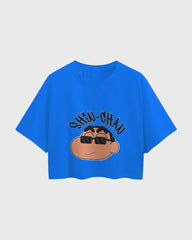 Womens Oversized Cropped TShirt Cartoon Sinchan