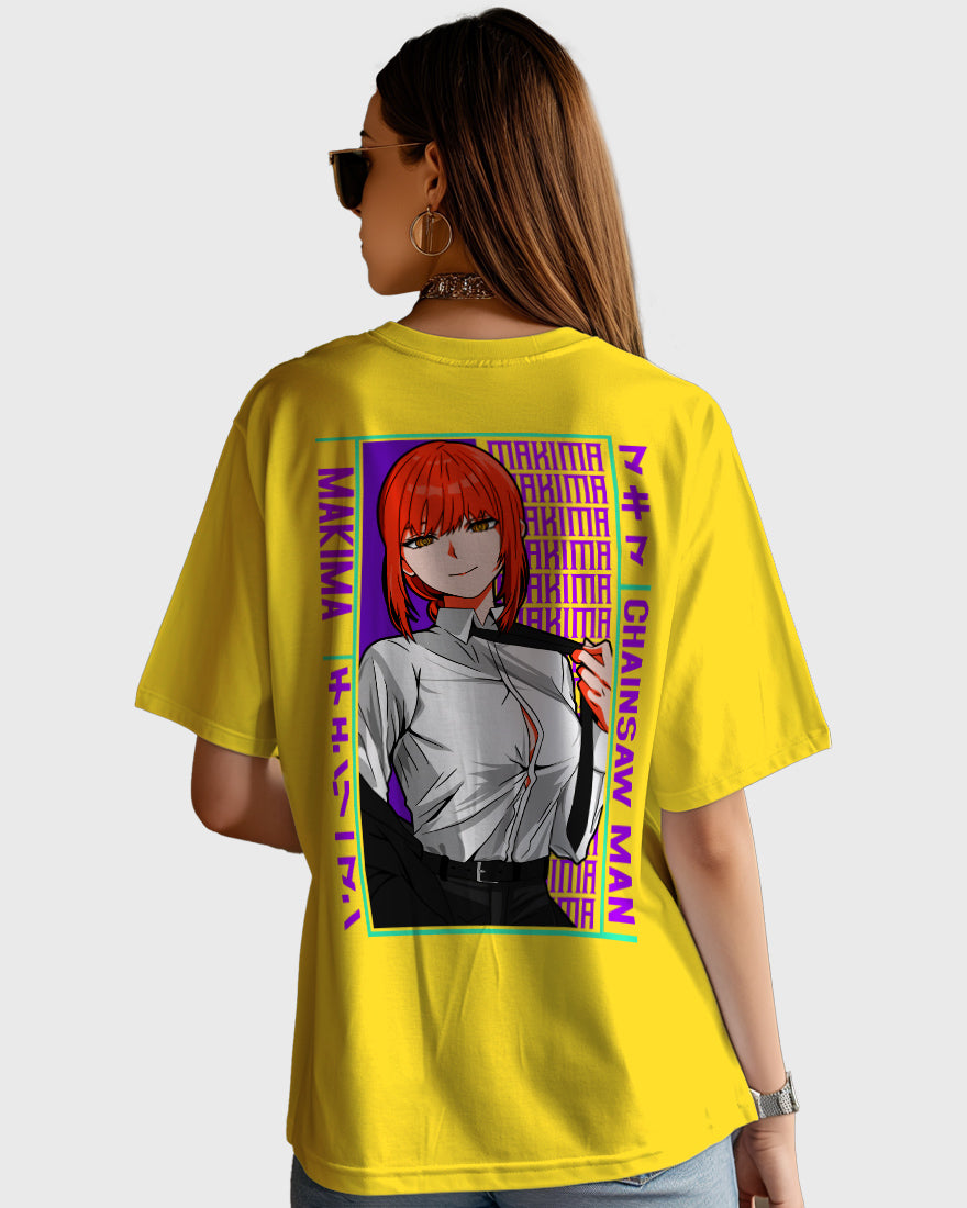 Womens Oversized TShirt Anime Chainsaw Man Makima