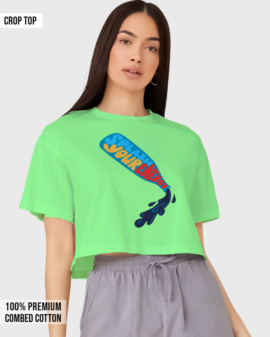 Womens Cropped TShirt Funky Splash