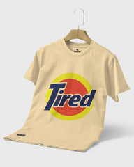 Mens T-Shirt Funky Logo Spoofs Tired - Metro Apes