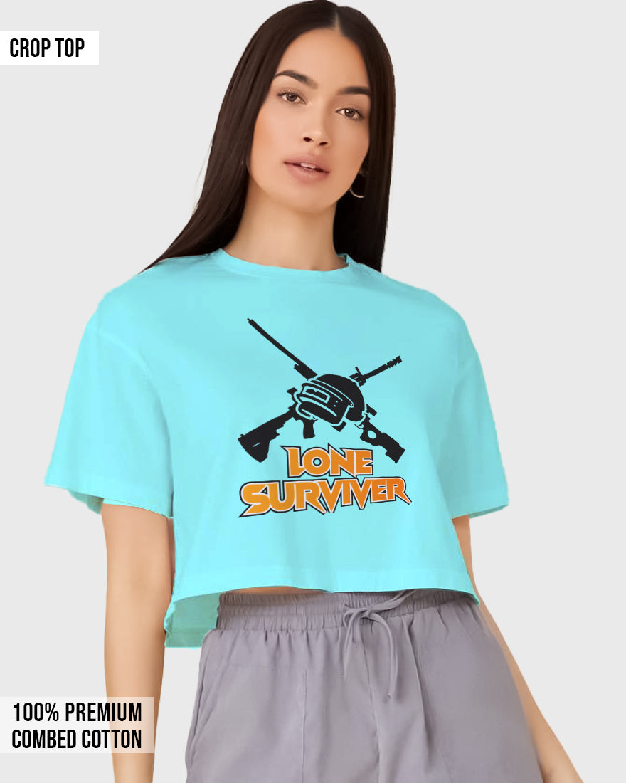 Womens Cropped TShirt Gaming Pubg 2