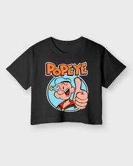 Womens Cropped TShirt Cartoon Popeye