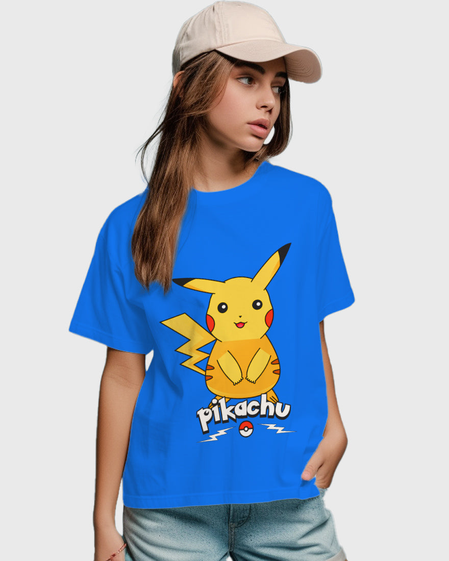 Womens Relaxed Fit TShirt Cartoon Pokeman Pikachu