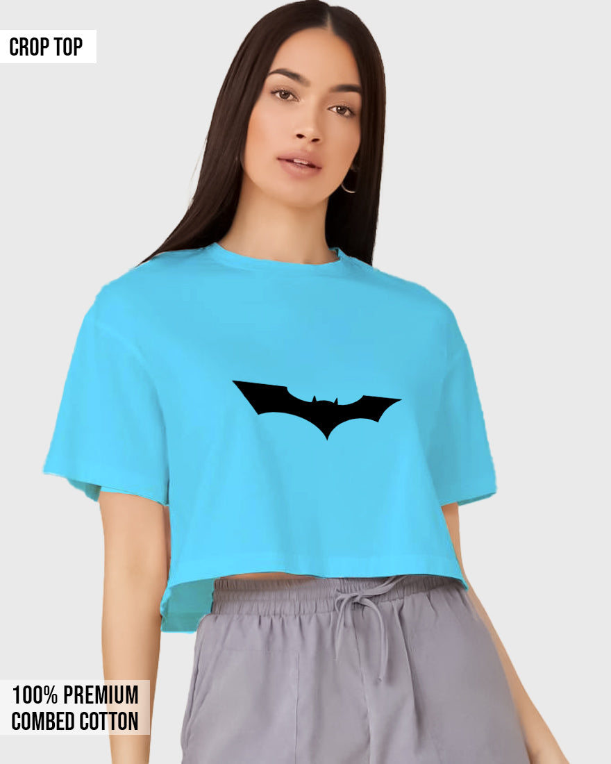 Womens Cropped TShirt Movies Batman Logo