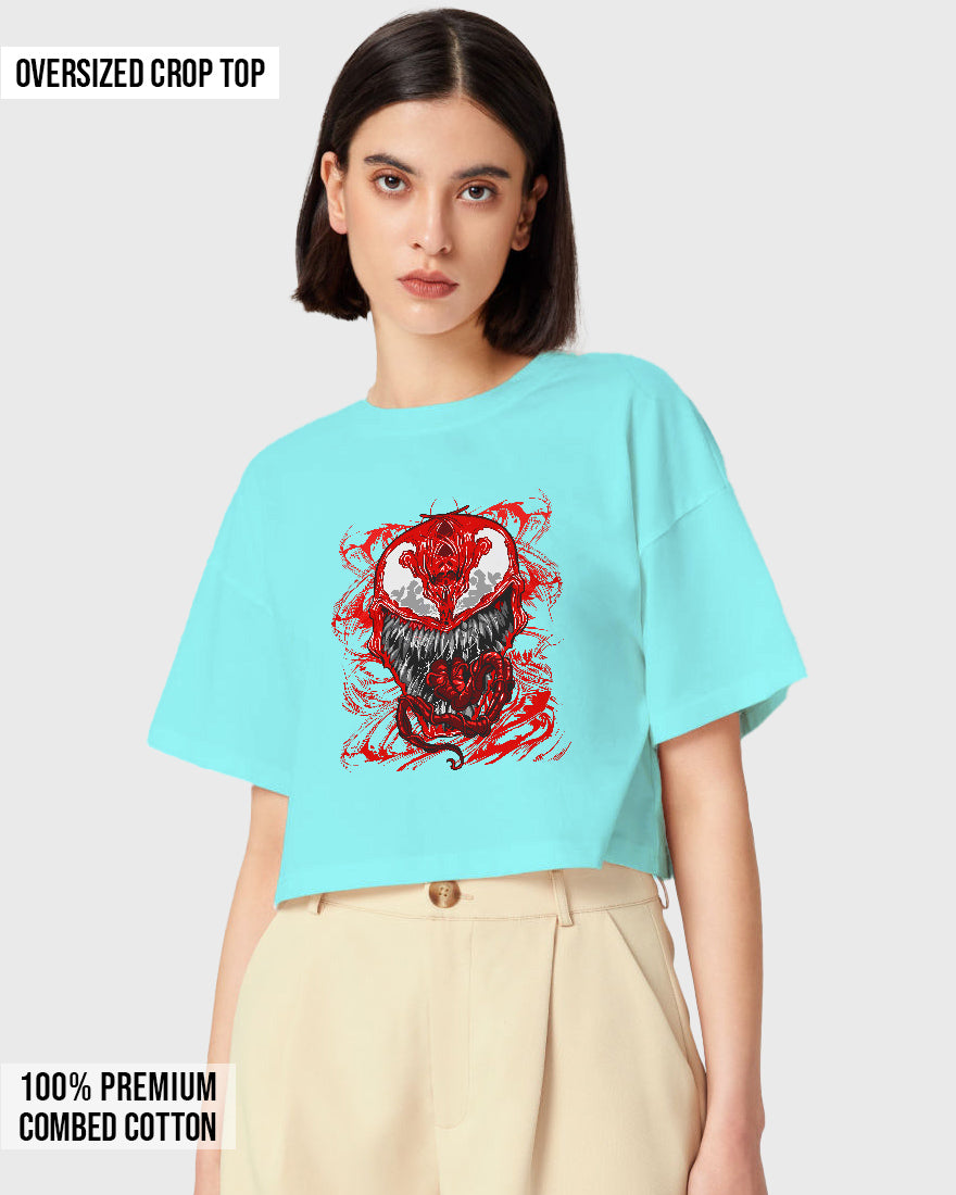 Womens Oversized Cropped TShirt Movies Venom Villian Venom