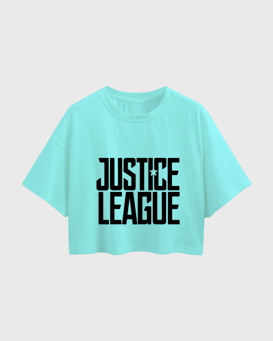 Womens Oversized Cropped TShirt Movies Lustice League