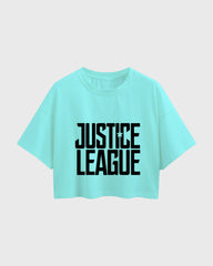 Womens Oversized Cropped TShirt Movies Lustice League