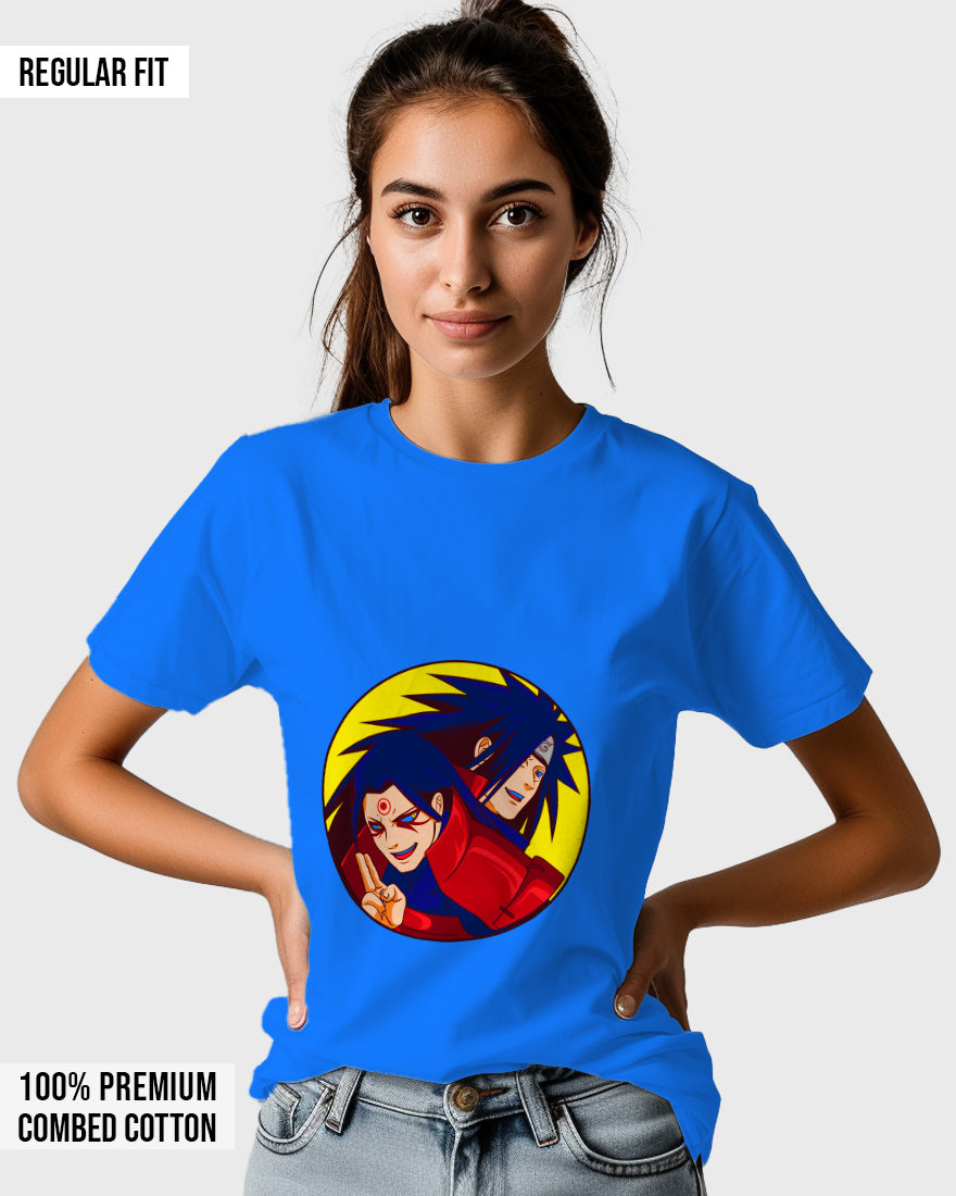 Womens Relaxed Fit TShirt Anime Naruto Hashirama & Madara