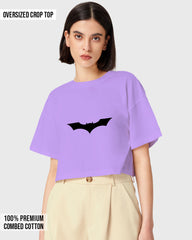 Womens Oversized Cropped TShirt Movies Batman Logo