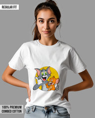 Womens Relaxed Fit TShirt Cartoon Tom & Jerry