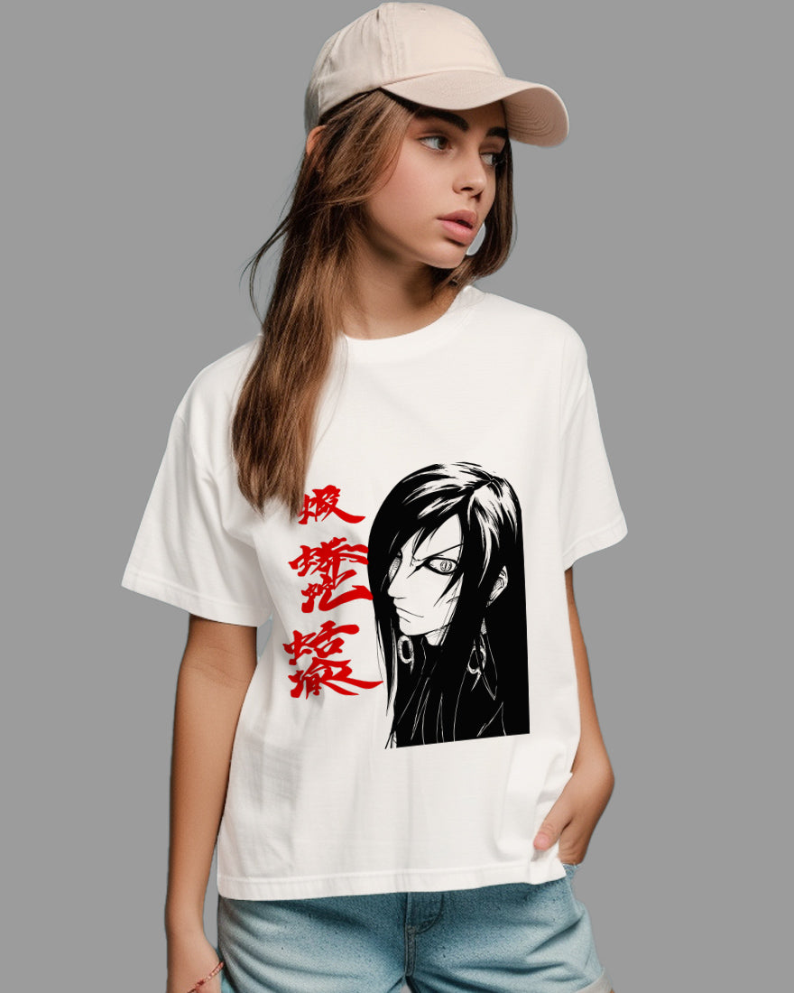 Womens Relaxed Fit TShirt Anime Naruto Orochimaru