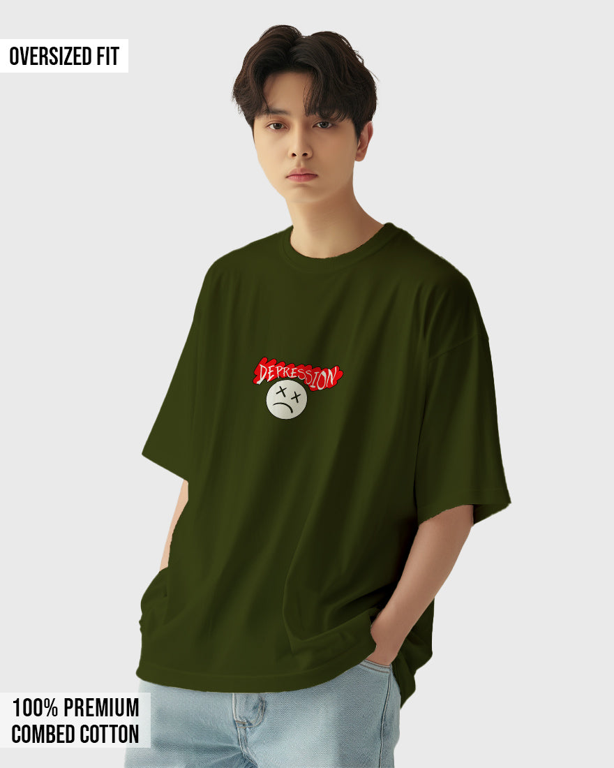 Mens Oversized Tshirt Funky Depression