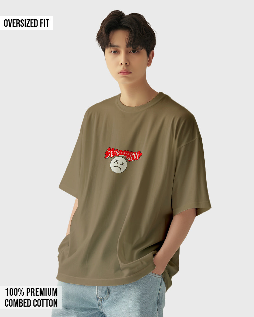 Mens Oversized Tshirt Funky Depression