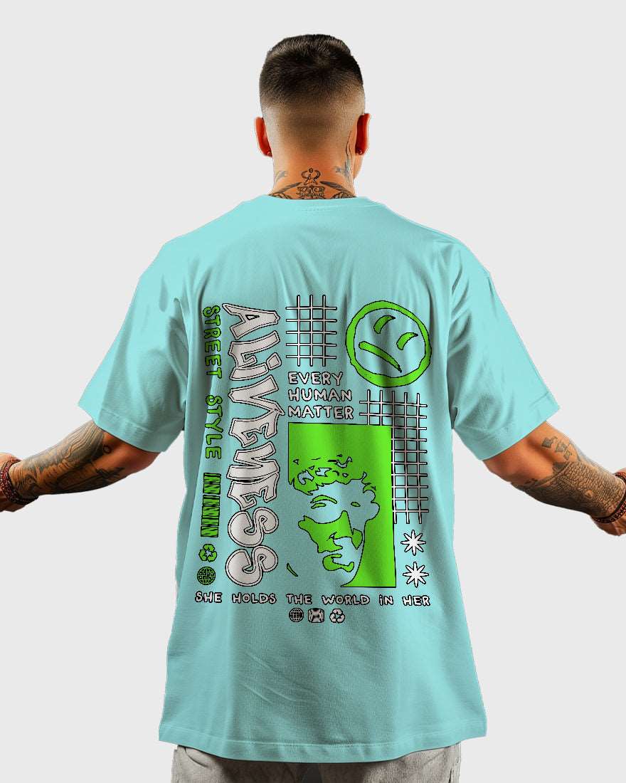 Mens Oversized Tshirt Funky Aliveness