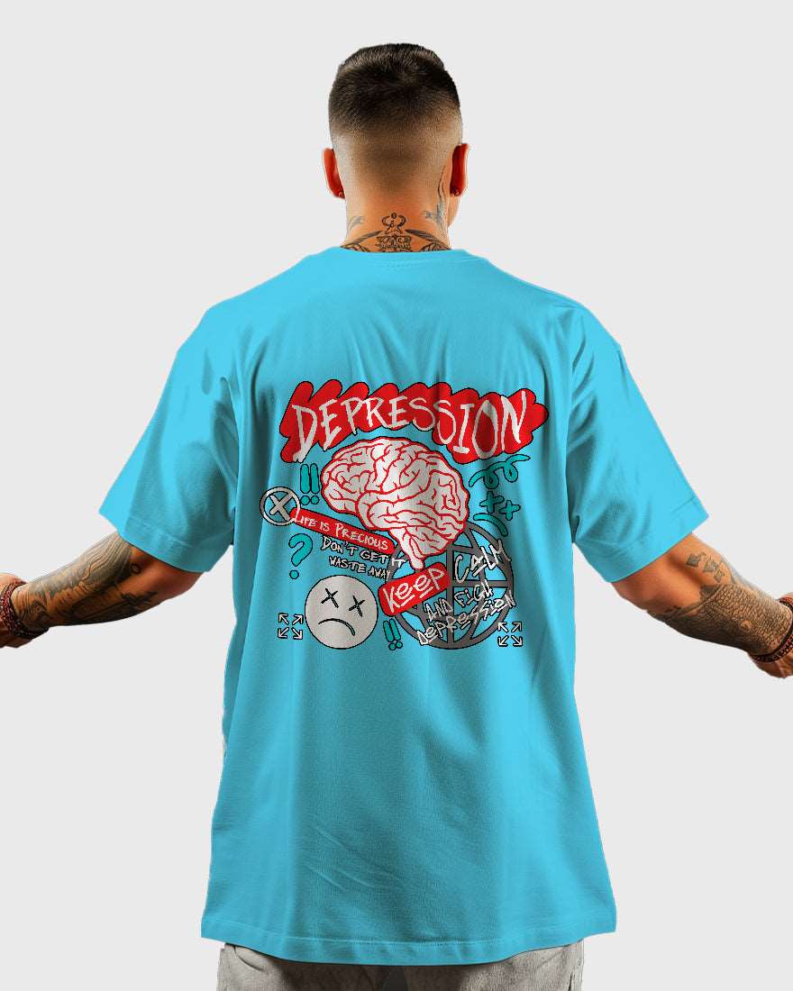 Mens Oversized Tshirt Funky Depression