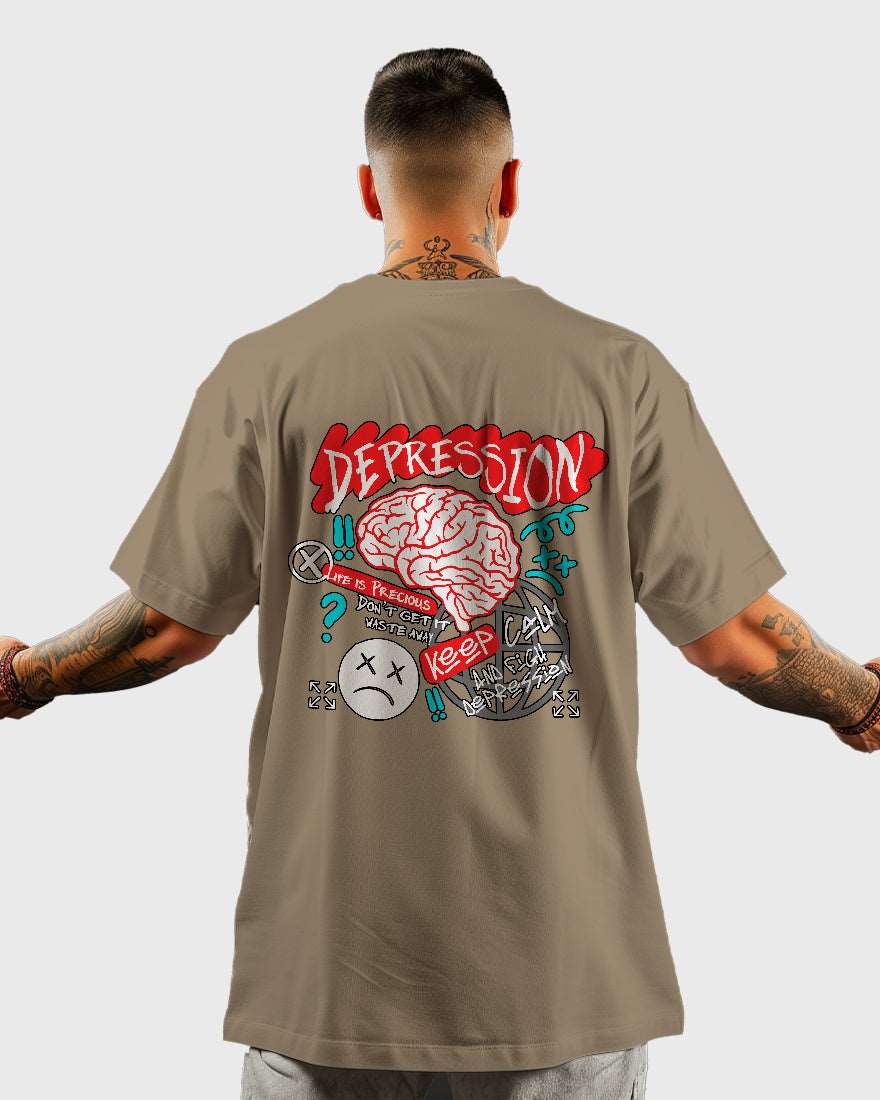 Mens Oversized Tshirt Funky Depression