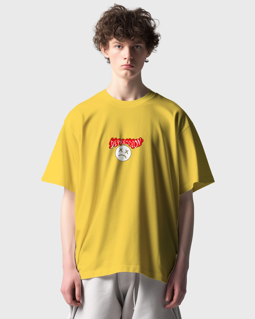 Mens Oversized Tshirt Funky Depression