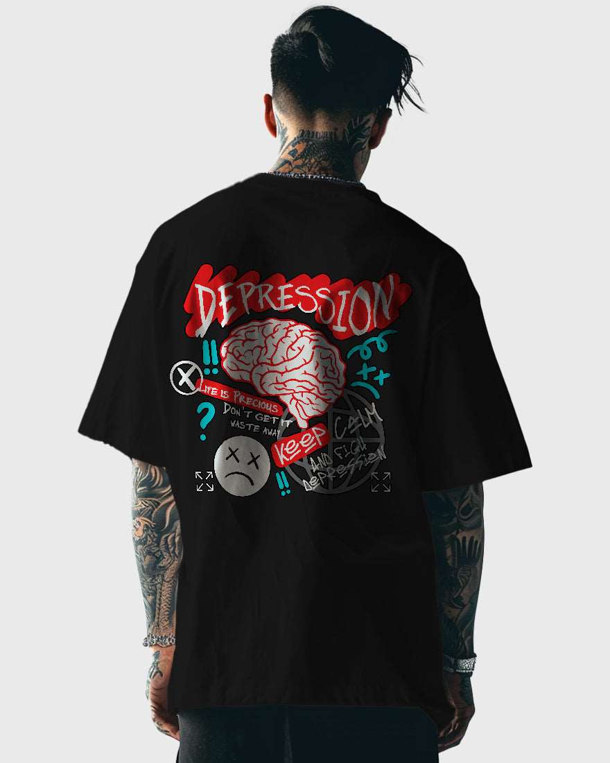 Mens Oversized Tshirt Funky Depression