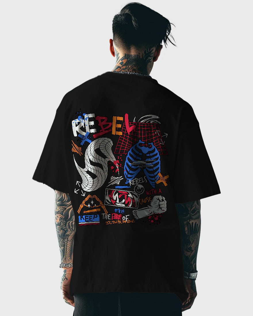 Mens Oversized Tshirt Funky Rebel