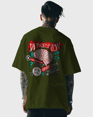 Mens Oversized Tshirt Funky Depression