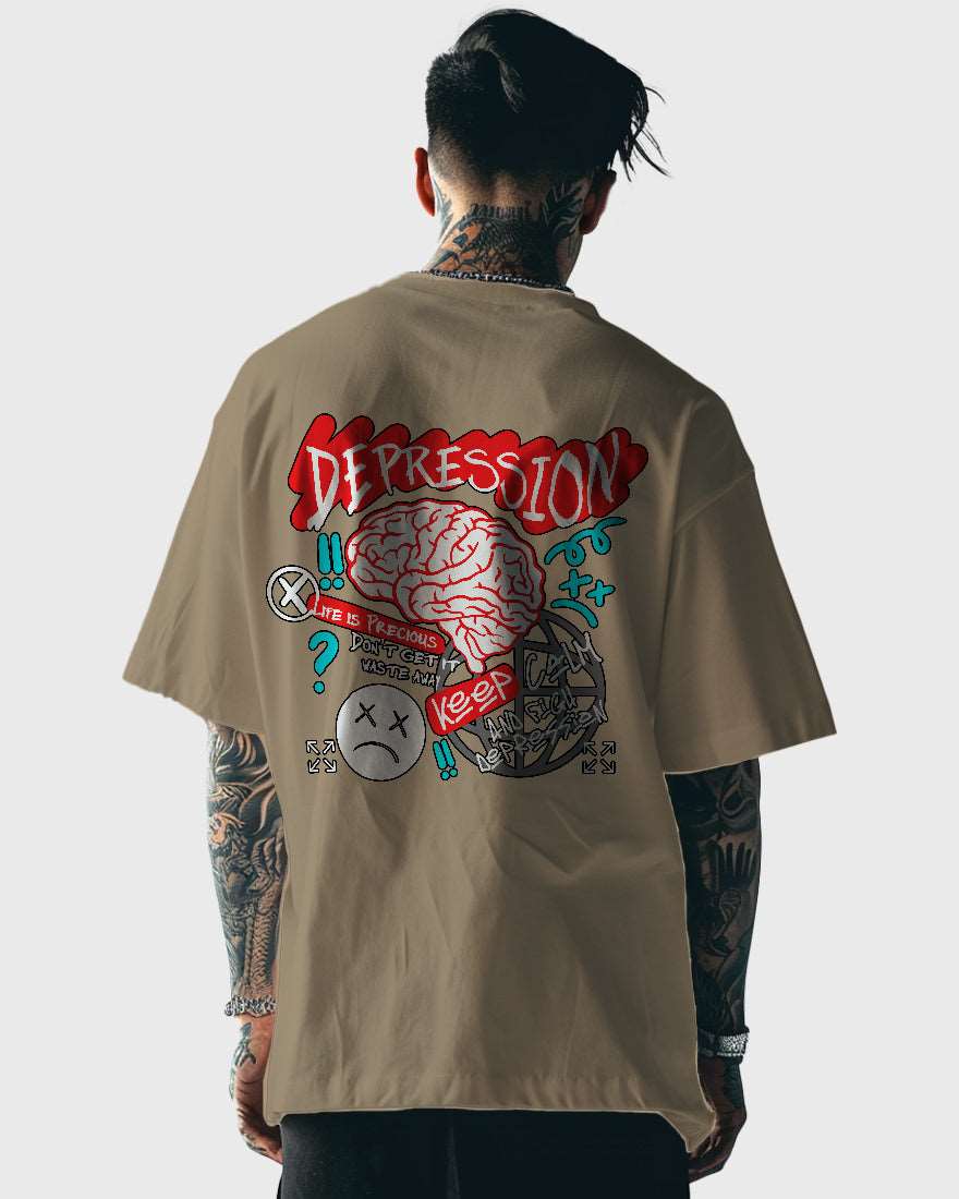 Mens Oversized Tshirt Funky Depression