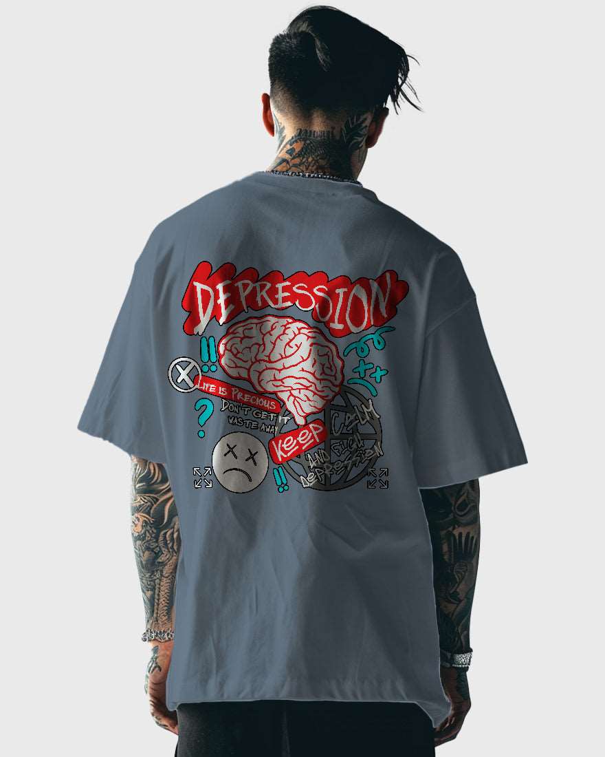 Mens Oversized Tshirt Funky Depression