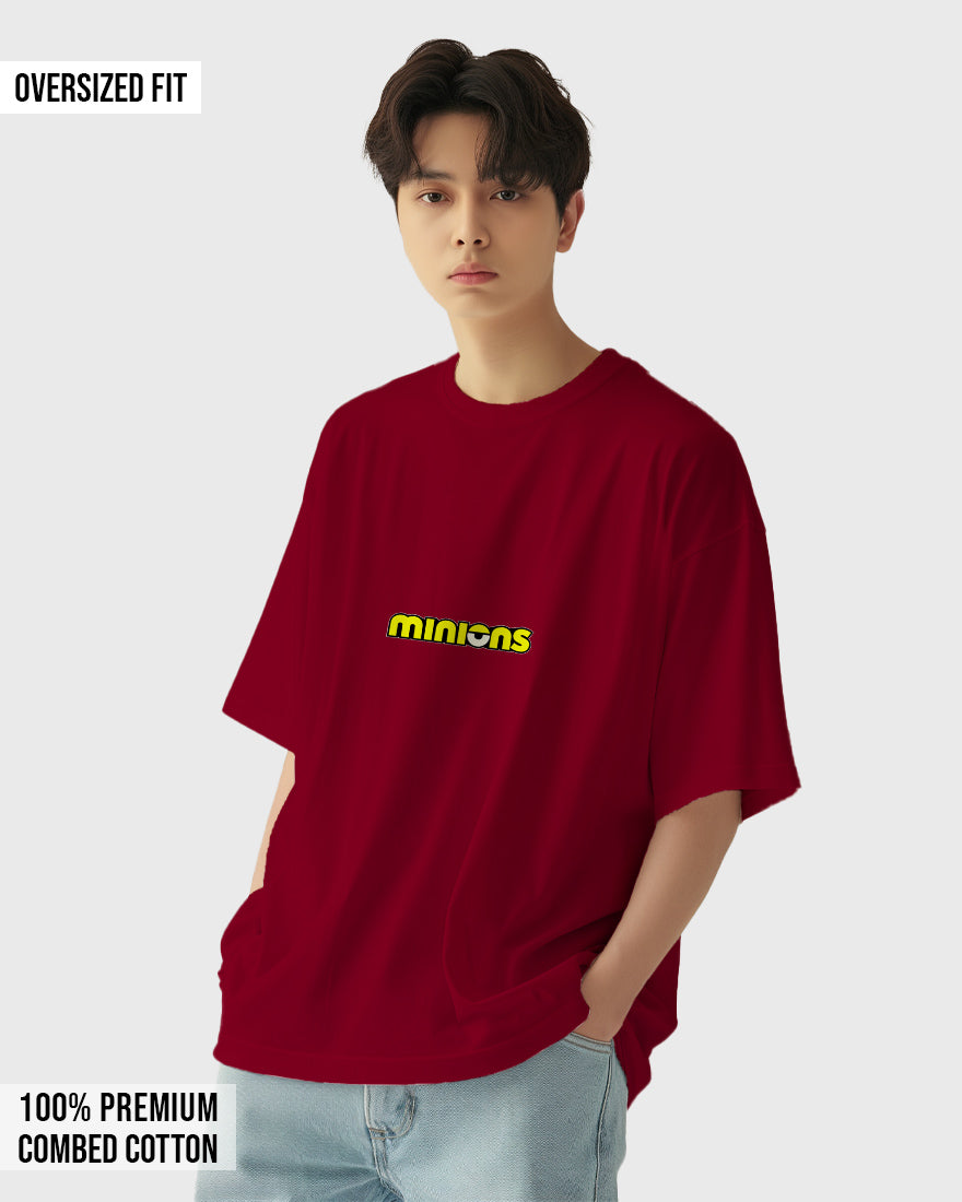 Mens Oversized Tshirt Cartoon Minions Kevin