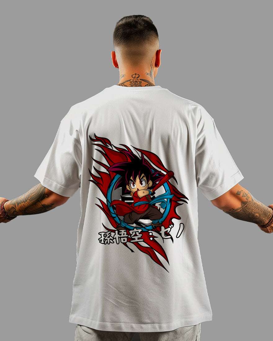 Mens Oversized Tshirt Anime Dragonballz Goku Kid