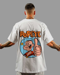 Mens Oversized Tshirt Cartoon Popeye Popeye