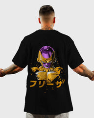 Mens Oversized Tshirt Anime Dragonballz Golden Freezer