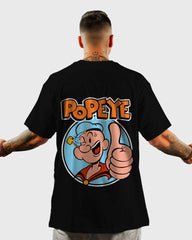 Mens Oversized Tshirt Cartoon Popeye Popeye