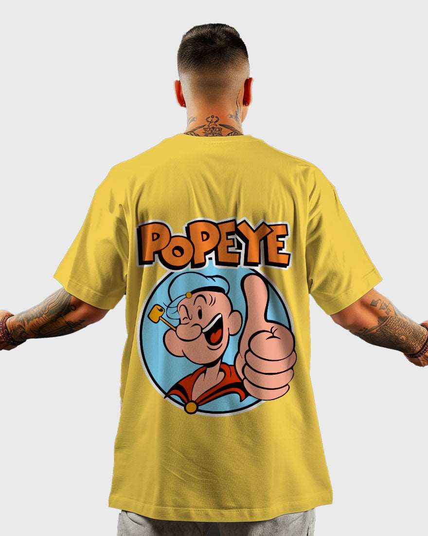 Mens Oversized Tshirt Cartoon Popeye Popeye