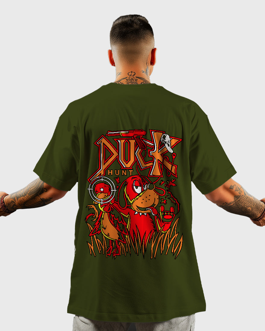 Mens Oversized Tshirt Gaming Duck Hunt