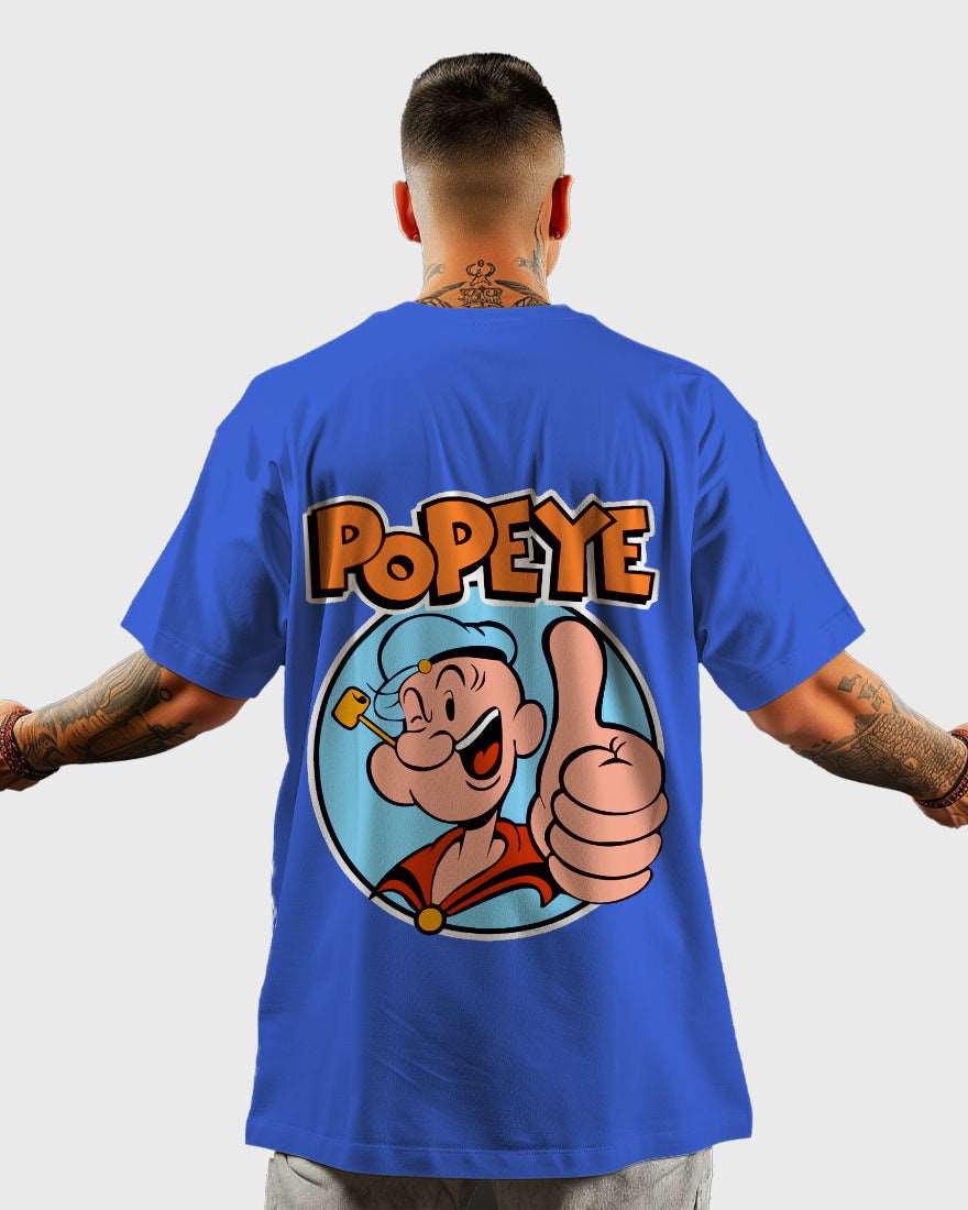 Mens Oversized Tshirt Cartoon Popeye Popeye