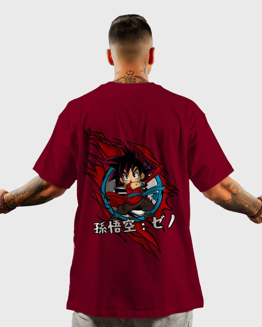 Mens Oversized Tshirt Anime Dragonballz Goku Kid