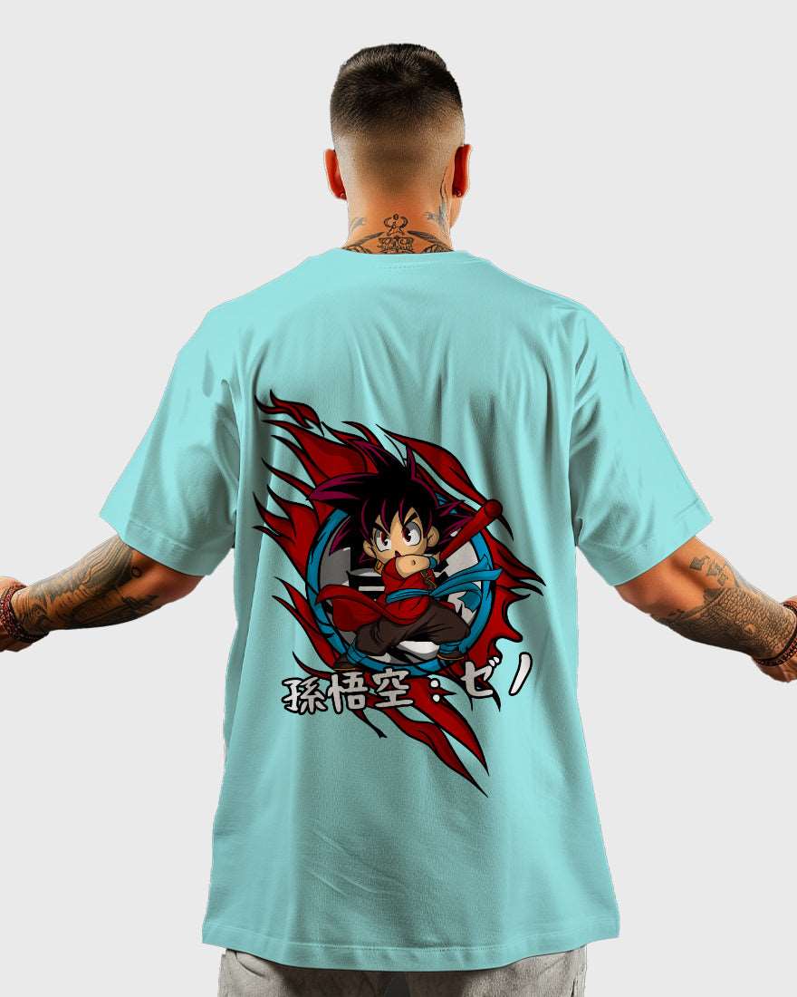 Mens Oversized Tshirt Anime Dragonballz Goku Kid