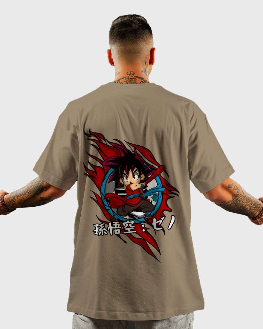 Mens Oversized Tshirt Anime Dragonballz Goku Kid