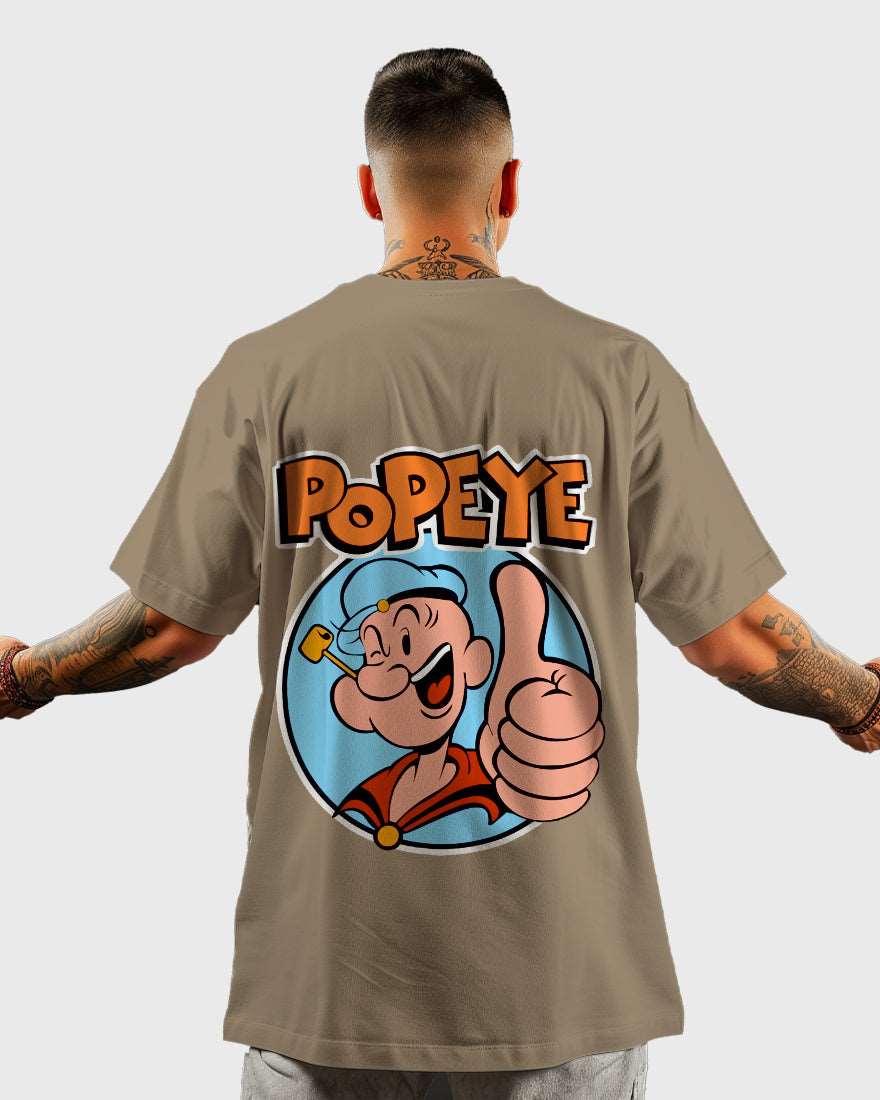 Mens Oversized Tshirt Cartoon Popeye Popeye