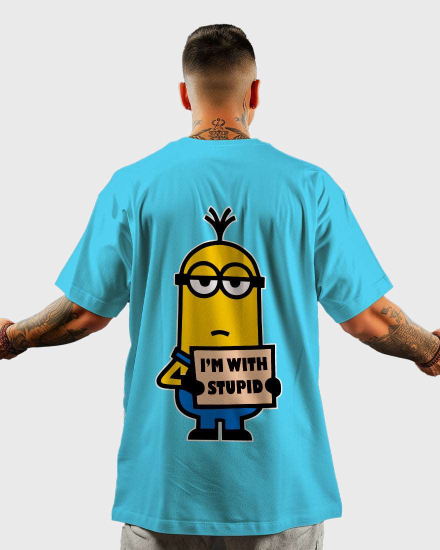 Mens Oversized Tshirt Cartoon Minions Kevin