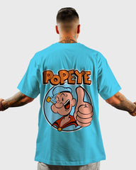 Mens Oversized Tshirt Cartoon Popeye Popeye