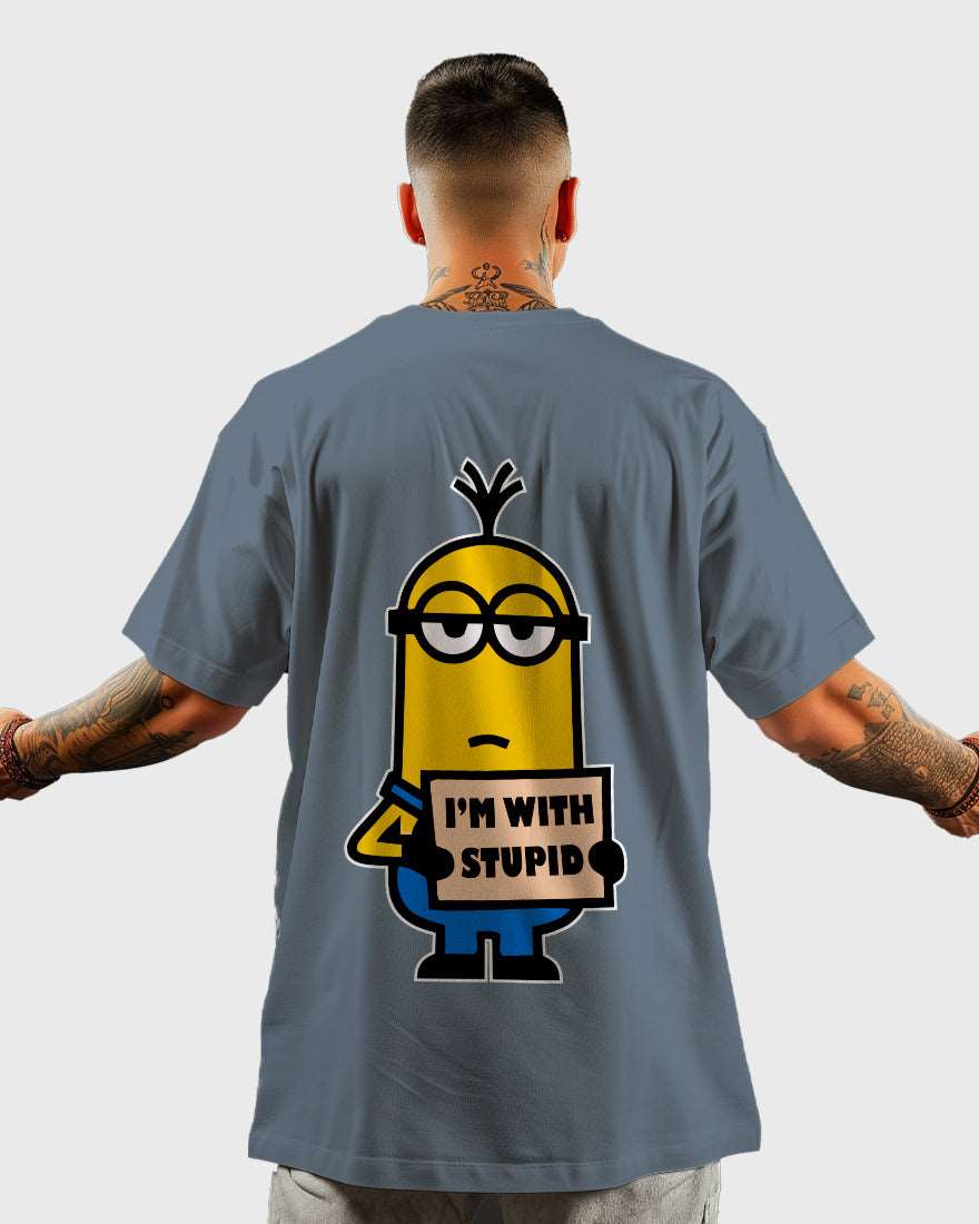 Mens Oversized Tshirt Cartoon Minions Kevin