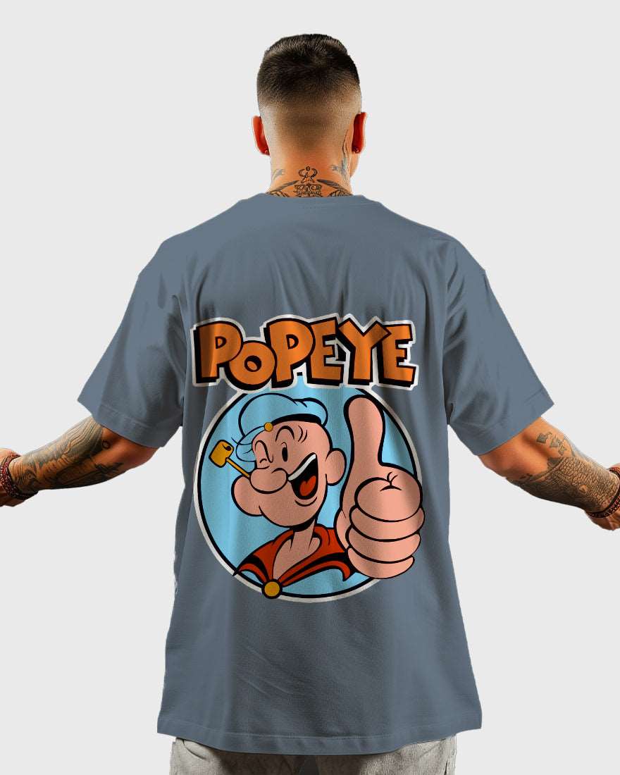 Mens Oversized Tshirt Cartoon Popeye Popeye