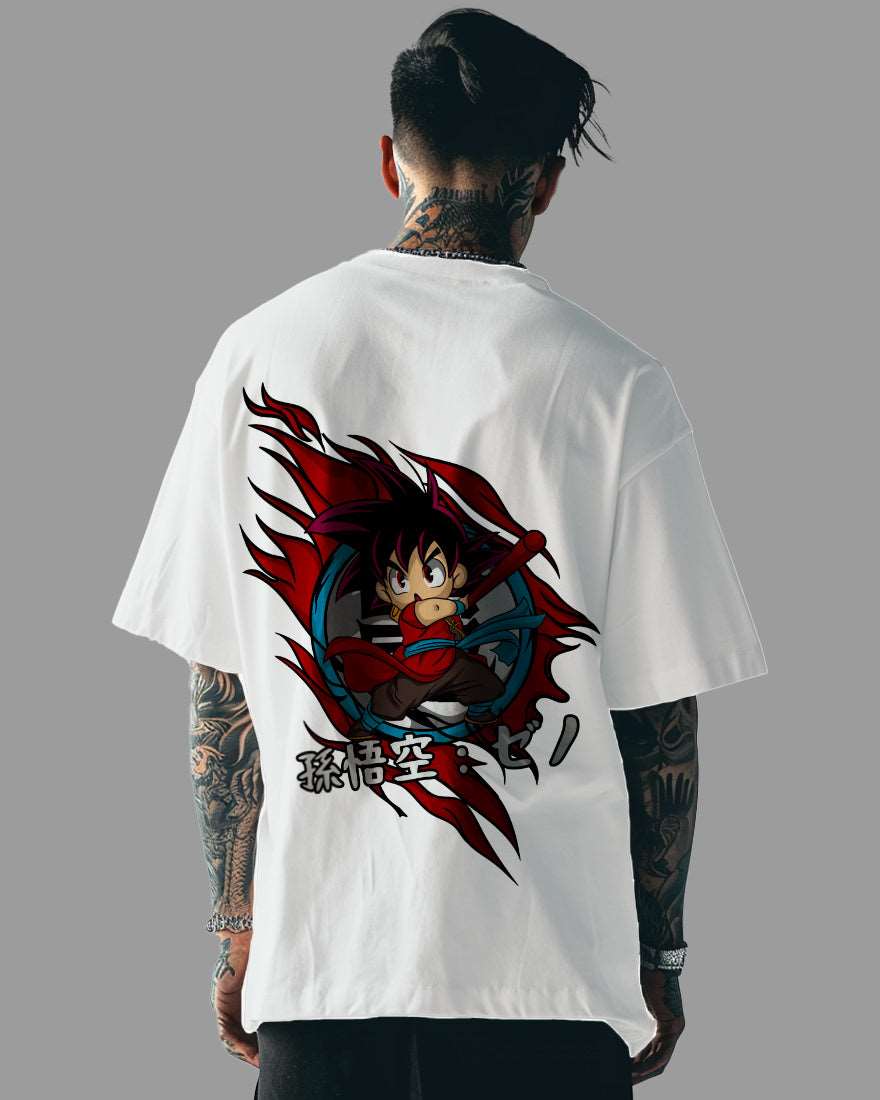 Mens Oversized Tshirt Anime Dragonballz Goku Kid