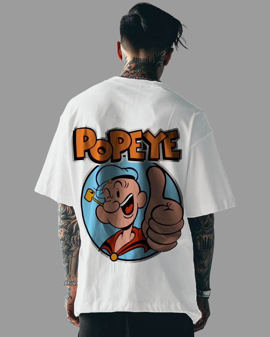 Mens Oversized Tshirt Cartoon Popeye Popeye