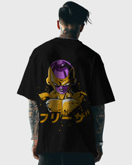 Mens Oversized Tshirt Anime Dragonballz Golden Freezer