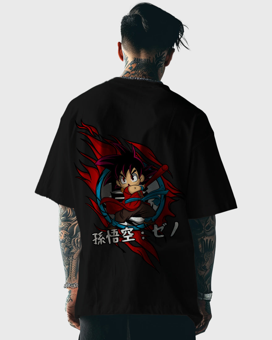 Mens Oversized Tshirt Anime Dragonballz Goku Kid