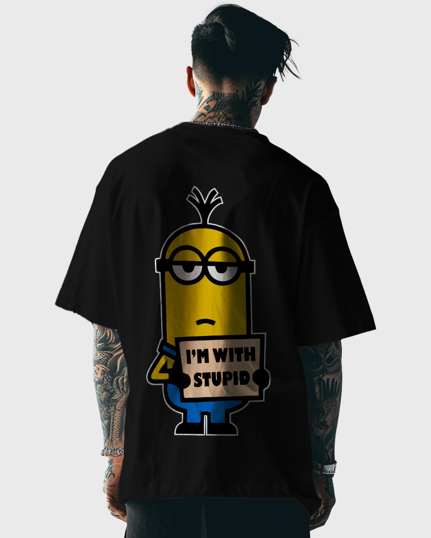 Mens Oversized Tshirt Cartoon Minions Kevin