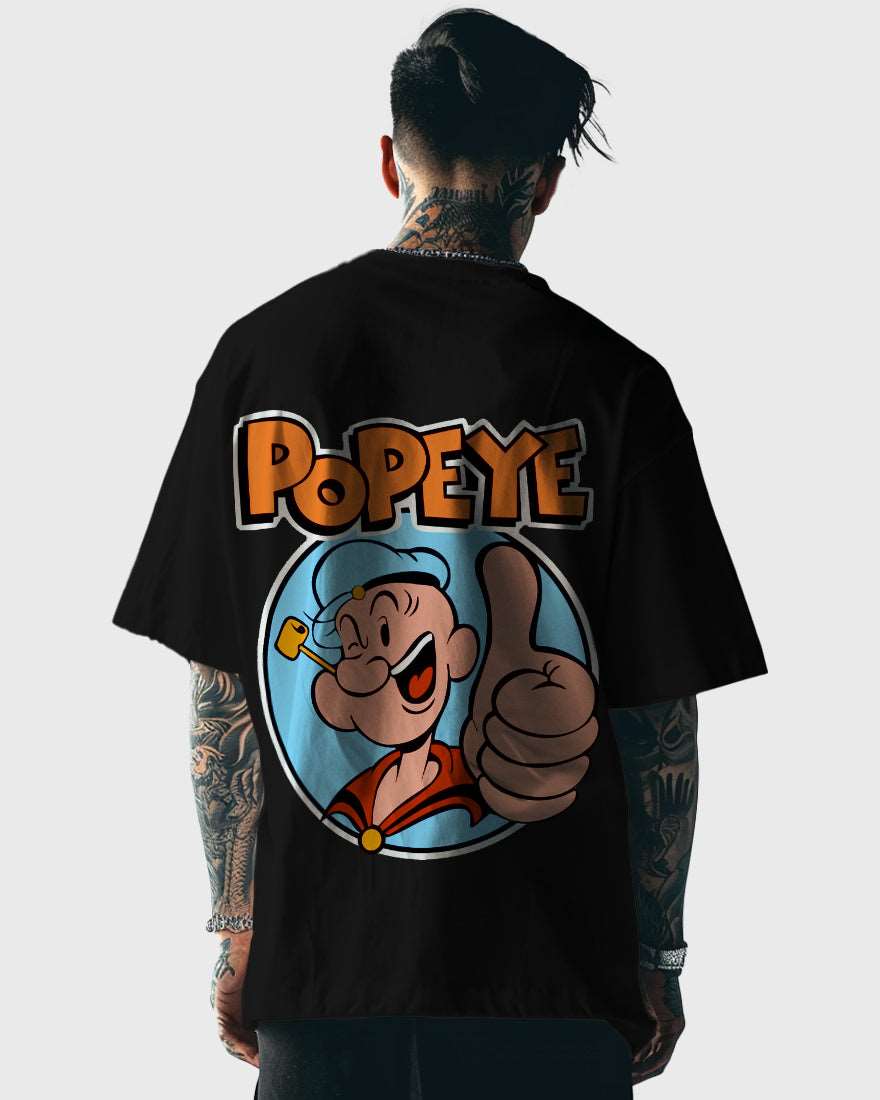 Mens Oversized Tshirt Cartoon Popeye Popeye