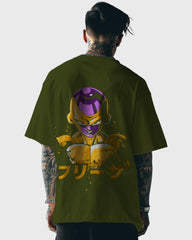 Mens Oversized Tshirt Anime Dragonballz Golden Freezer