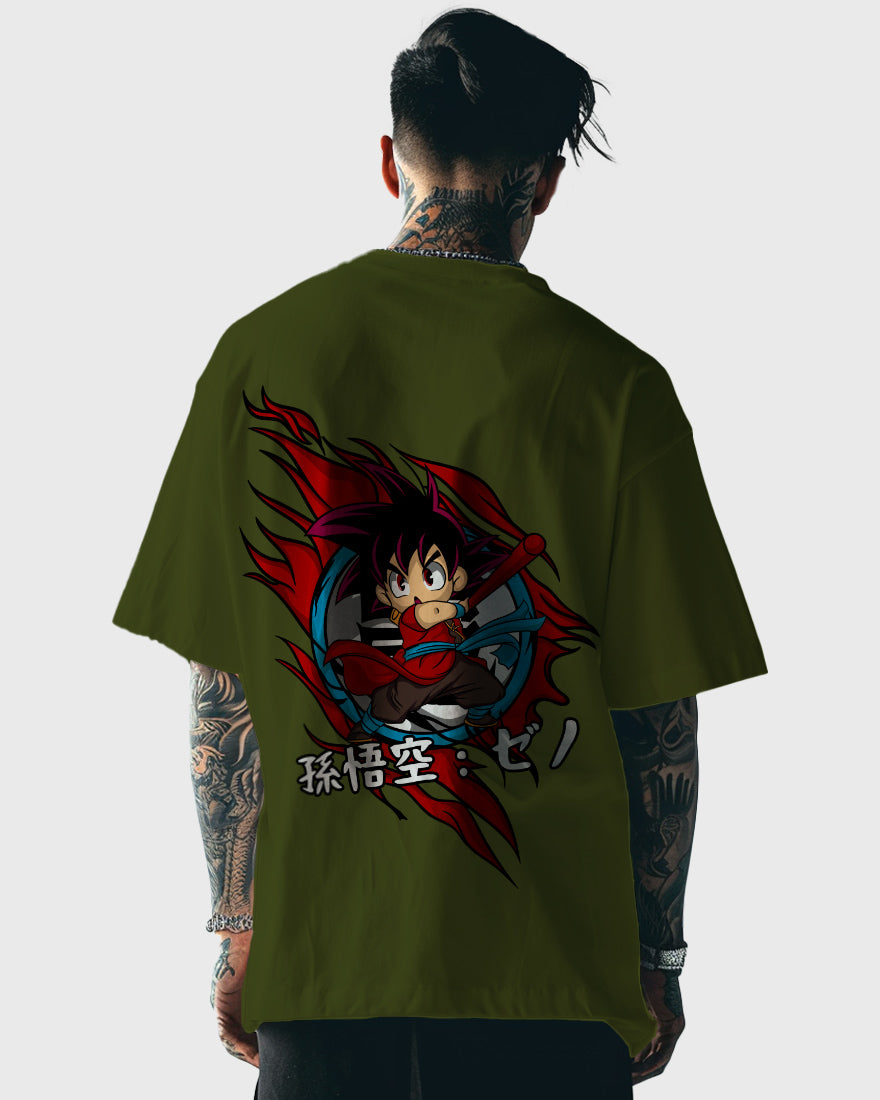 Mens Oversized Tshirt Anime Dragonballz Goku Kid